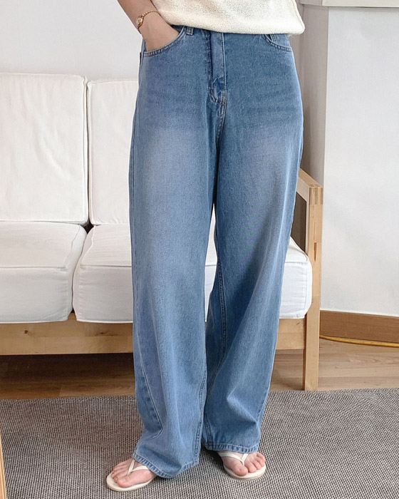 크래커 와이드 denim pants - 2color