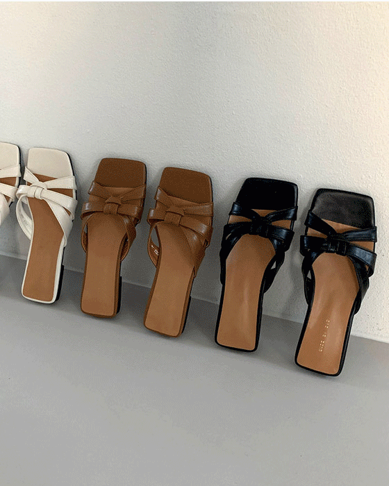 (1cm) 타이 포인트 슬리퍼  shoes - 3color