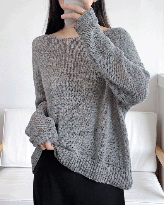 썸머 보트넥 니트 knit - 4color